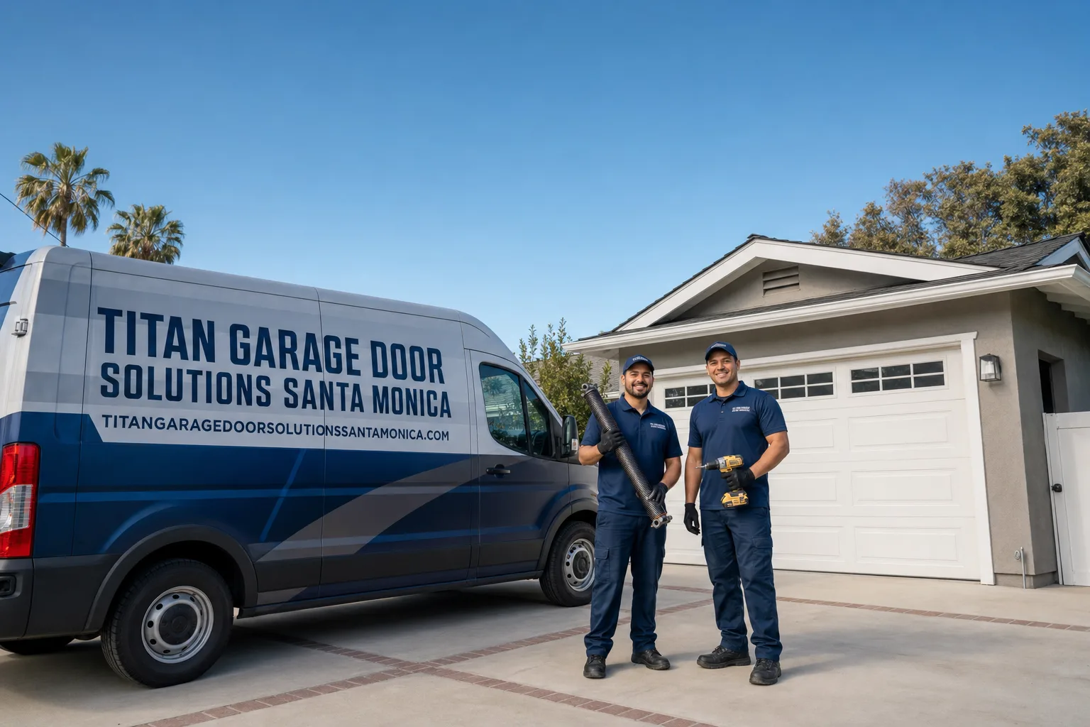 Titan Garage Door Solutions Santa Monica  service vehicle and crew in Santa Monica, CA